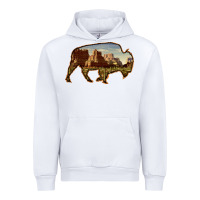 White Bison Silhouette Desert Landscape Urban Hoodie - Bettercallsaul