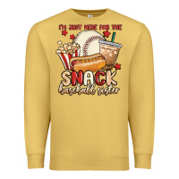 Antique Gold i'm just here for the snack baseball sister Premium Sweatshirt - MaliasSmallBusiness
