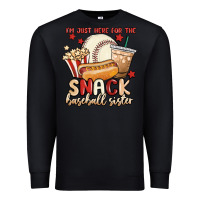 Black i'm just here for the snack baseball sister Premium Sweatshirt - MaliasSmallBusiness