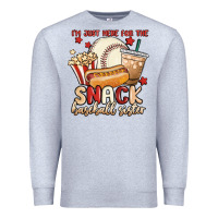 Heather Grey i'm just here for the snack baseball sister Premium Sweatshirt - MaliasSmallBusiness