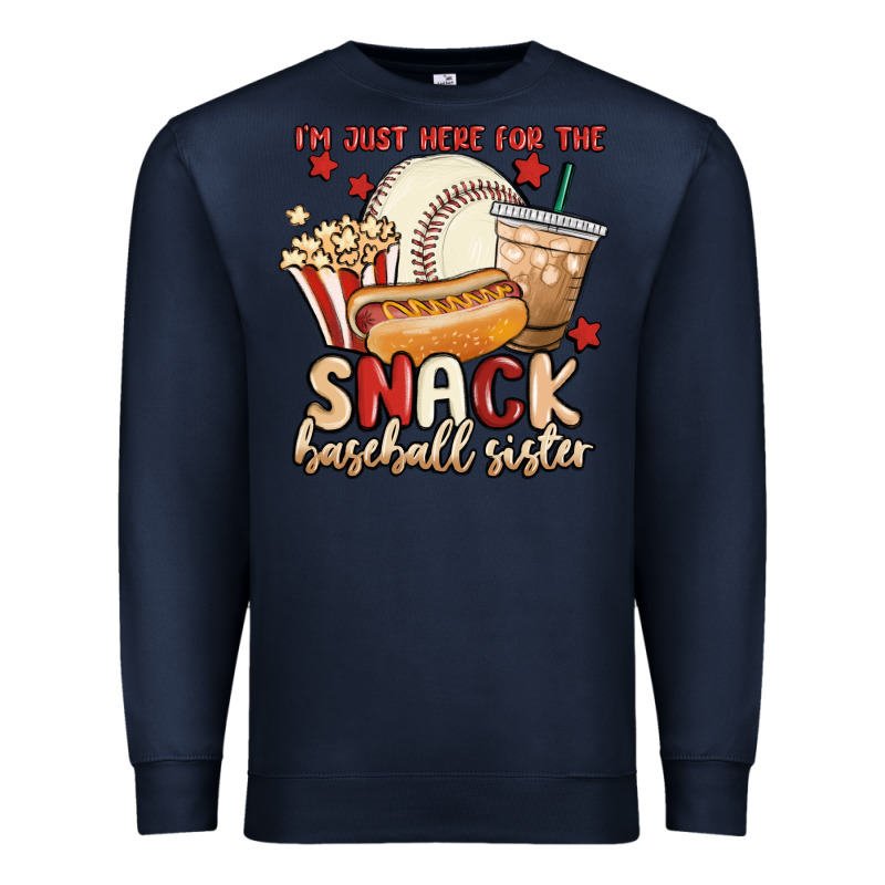I'm Just Here For The Snack Baseball Sister Premium Sweatshirt by MaliasSmallBusiness | Teevron