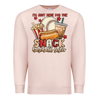 Pale Pink i'm just here for the snack baseball sister Premium Sweatshirt - MaliasSmallBusiness
