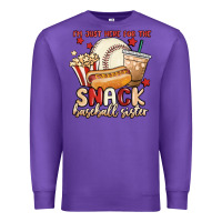 Purple i'm just here for the snack baseball sister Premium Sweatshirt - MaliasSmallBusiness