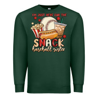 Sports Green i'm just here for the snack baseball sister Premium Sweatshirt - MaliasSmallBusiness