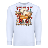 White i'm just here for the snack baseball sister Premium Sweatshirt - MaliasSmallBusiness