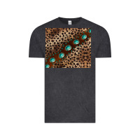 Vintage Black leopard gemstone leather Vintage Tee - BarkalooDesign