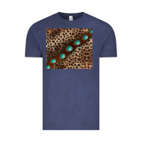 Vintage Denim leopard gemstone leather Vintage Tee - BarkalooDesign
