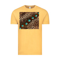 Vintage Mustard leopard gemstone leather Vintage Tee - BarkalooDesign