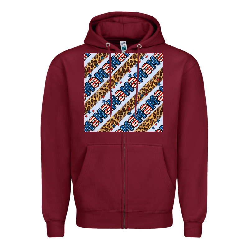American Mama Leopard Seamless Pattern Zipper Hoodie by BundleAndBundleShop | Teevron