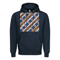 Navy american mama leopard seamless pattern Zipper Hoodie - BundleAndBundleShop