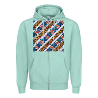 Seafoam american mama leopard seamless pattern Zipper Hoodie - BundleAndBundleShop