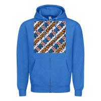 True Royal american mama leopard seamless pattern Zipper Hoodie - BundleAndBundleShop