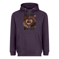 Plum we are all humans Heavyweight Hoodie - MaliasSmallBusiness