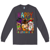 Smoke Happy hallothankmas dog Long Sleeve Tee - FaDigitalArtStudio