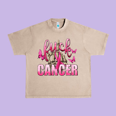 Fuck Cancer With Butterflies Urban Heavy Tee Designed By Texasbilliewilder