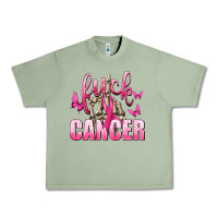 Oil Green Fuck Cancer with Butterflies Urban Heavy Tee - texasbilliewilder