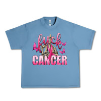 Pebble Blue Fuck Cancer with Butterflies Urban Heavy Tee - texasbilliewilder