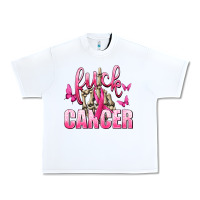 White Fuck Cancer with Butterflies Urban Heavy Tee - texasbilliewilder