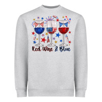 Heather Grey red wine and blue wine glasses Heavyweight Sweatshirt - texasbilliewilder