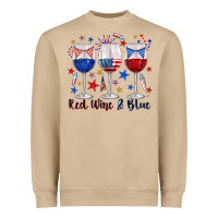 Mushroom red wine and blue wine glasses Heavyweight Sweatshirt - texasbilliewilder