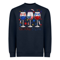 Navy red wine and blue wine glasses Heavyweight Sweatshirt - texasbilliewilder