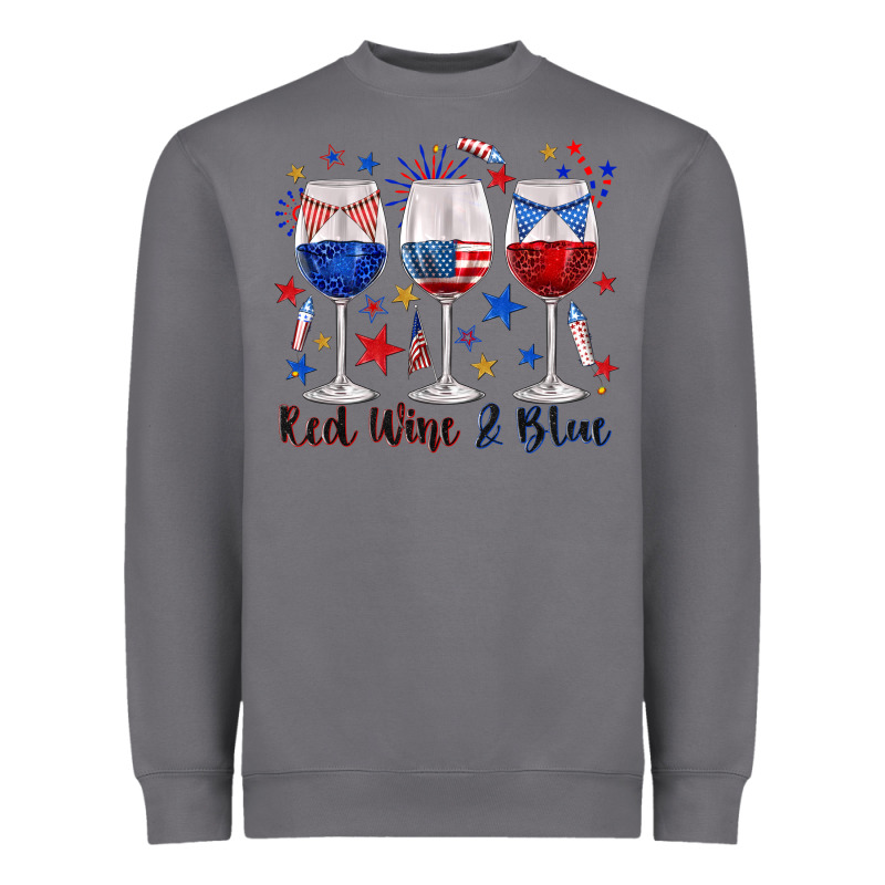 Red Wine And Blue Wine Glasses Heavyweight Sweatshirt by texasbilliewilder | Teevron