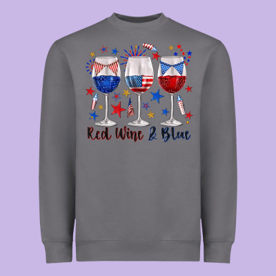 Heavyweight Sweatshirt red wine and blue wine glasses