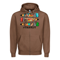 Chestnut #teacherlife pencils Zipper Hoodie - JahusDesignShop