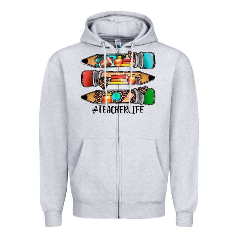 #teacherlife Pencils Zipper Hoodie by JahusDesignShop | Teevron