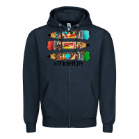 Navy #teacherlife pencils Zipper Hoodie - JahusDesignShop