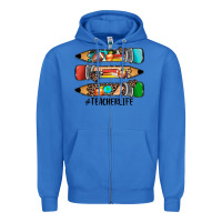 True Royal #teacherlife pencils Zipper Hoodie - JahusDesignShop