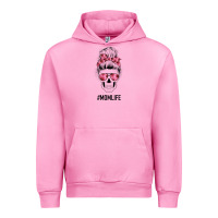Fuchsia Pink Pink Flower Mom Skull Urban Hoodie - Bettercallsaul