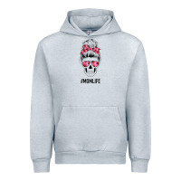 Heather Grey Pink Flower Mom Skull Urban Hoodie - Bettercallsaul