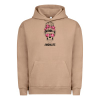Pink Flower Mom Skull Urban Hoodie | Teevron