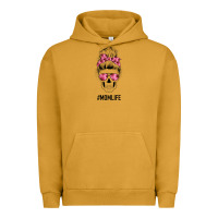 Pigment Peanut Butter Pink Flower Mom Skull Urban Hoodie - Bettercallsaul