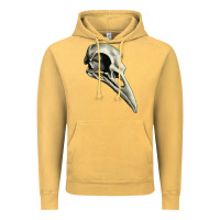 Vintage Mustard Raven Skull Vintage Hoodie - RanaPortraitStore