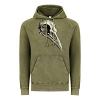 Vintage Olive Raven Skull Vintage Hoodie - RanaPortraitStore