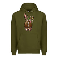 Army Green American Football Easter Bunny Premium Hoodie - BundleAndBundleShop