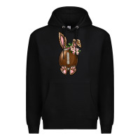 Black American Football Easter Bunny Premium Hoodie - BundleAndBundleShop