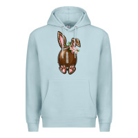 Blue Mist American Football Easter Bunny Premium Hoodie - BundleAndBundleShop