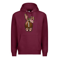 Burgundy American Football Easter Bunny Premium Hoodie - BundleAndBundleShop
