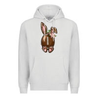 Dove Grey American Football Easter Bunny Premium Hoodie - BundleAndBundleShop