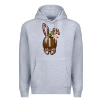 Heather Grey American Football Easter Bunny Premium Hoodie - BundleAndBundleShop