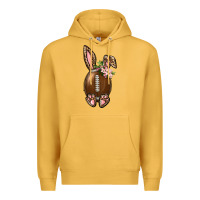 Mustard American Football Easter Bunny Premium Hoodie - BundleAndBundleShop