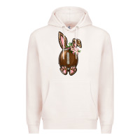 Pale Pink American Football Easter Bunny Premium Hoodie - BundleAndBundleShop