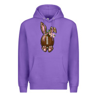 Purple American Football Easter Bunny Premium Hoodie - BundleAndBundleShop
