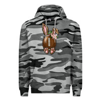 Slate Camo American Football Easter Bunny Premium Hoodie - BundleAndBundleShop