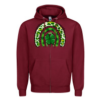 Burgundy St Patrick Rainbow Zipper Hoodie - Jasminsmagicworld