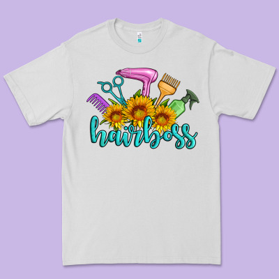 Hairboss Western Sunflowers Hairdresser Premium Tee Designed By Artiststas