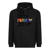 Black eat sleep pride repeat Heavyweight Hoodie - MaliasSmallBusiness
